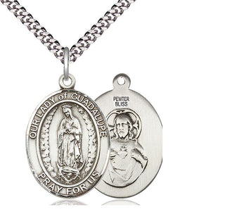 Pewter Our Lady of Guadalupe Medal Catholic Jewelry