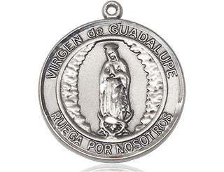 Pewter Virgen de Guadalupe Medal Engraved Catholic Saint Jewelry