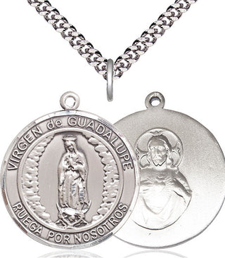 Sterling Silver Virgen de Guadalupe Medal Catholic Jewelry