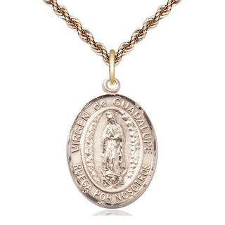 14kt Gold Virgen de Guadalupe Medal