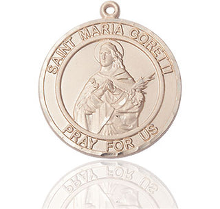 14kt Gold Filled Saint Maria Goretti Medal Engraved Catholic Saint Jewelry