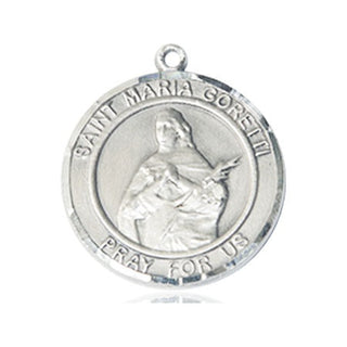 Sterling Silver Saint Maria Goretti Medal Catholic Jewelry Engraved Catholic Saint Jewelry