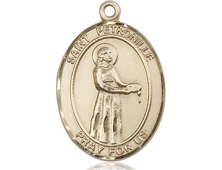 14kt Gold Filled Saint Petronille Medal Engraved Catholic Saint Jewelry