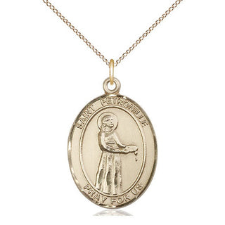 14kt Gold Filled Saint Petronille Medal Catholic Jewelry Engraved Catholic Saint Jewelry