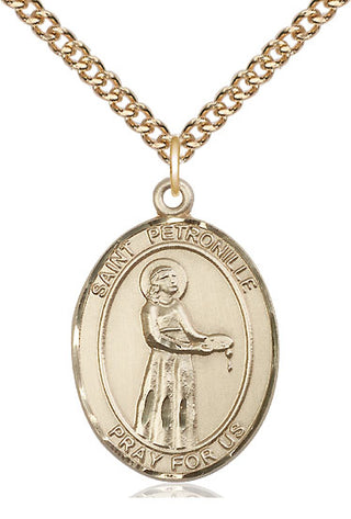 14kt Gold Filled Saint Petronille Medal Catholic Jewelry Engraved Catholic Saint Jewelry