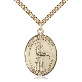 14kt Gold Saint Petronille Medal Engraved Catholic Saint Jewelry