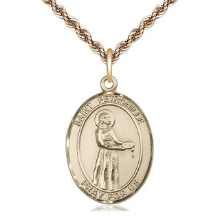 14kt Gold Saint Petronille Medal Engraved Catholic Saint Jewelry