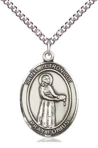 Sterling Silver Saint Petronille Medal Catholic Jewelry Engraved Catholic Saint Jewelry