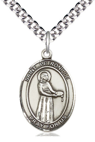 Sterling Silver Saint Petronille Medal Catholic Jewelry Engraved Catholic Saint Jewelry