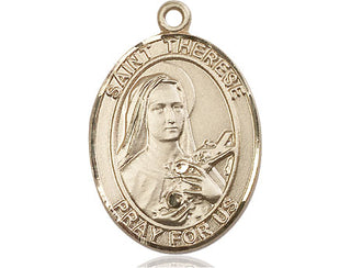 14kt Gold Filled Saint Therese of Lisieux Medal Engraved Catholic Saint Jewelry