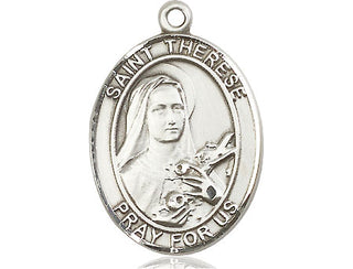 Pewter Saint Therese of Lisieux Medal Engraved Catholic Saint Jewelry