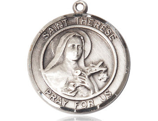 Pewter Saint Therese of Lisieux Medal Engraved Catholic Saint Jewelry