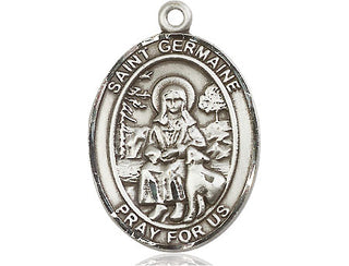 Sterling Silver Saint Germaine Cousin Medal Catholic Jewelry Engraved Catholic Saint Jewelry