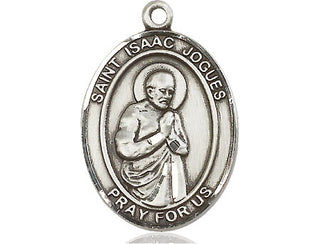 Sterling Silver Saint Isaac Jogues Medal Catholic Jewelry Engraved Catholic Saint Jewelry