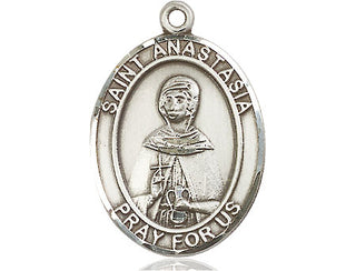 Pewter Saint Anastasia Medal Engraved Catholic Saint Jewelry