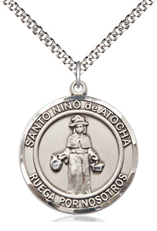 Pewter Nino de Atocha Medal Catholic Jewelry Engraved Catholic Saint Jewelry