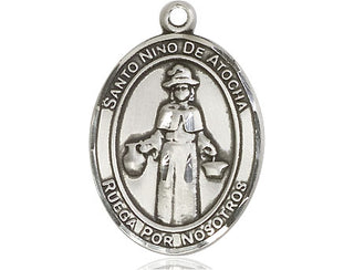 Pewter Nino de Atocha Medal Engraved Catholic Saint Jewelry