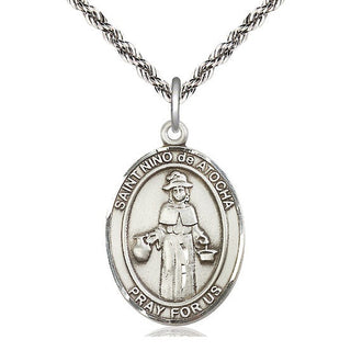 Sterling Silver Nino de Atocha Medal Catholic Jewelry Engraved Catholic Saint Jewelry