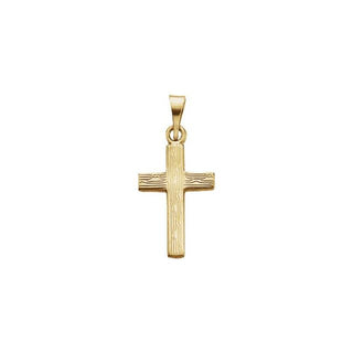 14K White 17x10 mm Cross Pendant