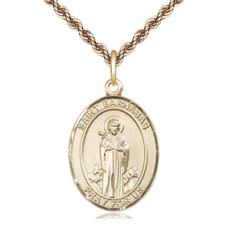 14kt Gold Filled Saint Barnabas Medal Catholic Jewelry Engraved Catholic Saint Jewelry