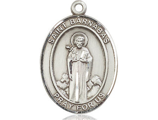 Pewter Saint Barnabas Medal Engraved Catholic Saint Jewelry