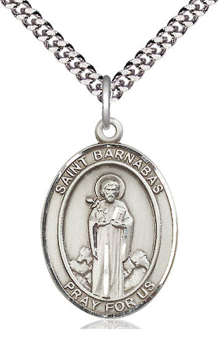 Pewter Saint Barnabas Medal Catholic Jewelry Engraved Catholic Saint Jewelry
