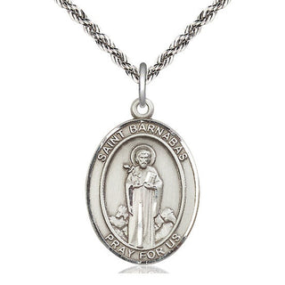 Sterling Silver Saint Barnabas Medal Catholic Jewelry Engraved Catholic Saint Jewelry