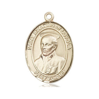 14kt Gold Filled Saint Ignatius of Loyola Medal Engraved Catholic Saint Jewelry