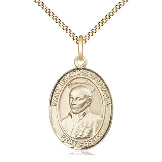 14kt Gold Filled Saint Ignatius of Loyola Medal Catholic Jewelry Engraved Catholic Saint Jewelry