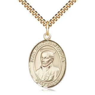 14kt Gold Filled Saint Ignatius of Loyola Medal Catholic Jewelry Engraved Catholic Saint Jewelry