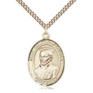 14kt Gold Filled Saint Ignatius of Loyola Medal Catholic Jewelry Engraved Catholic Saint Jewelry