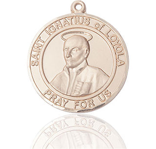 14kt Gold Filled Saint Ignatius of Loyola Medal Engraved Catholic Saint Jewelry