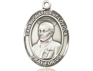 Sterling Silver Saint Ignatius of Loyola Medal Catholic Jewelry Engraved Catholic Saint Jewelry