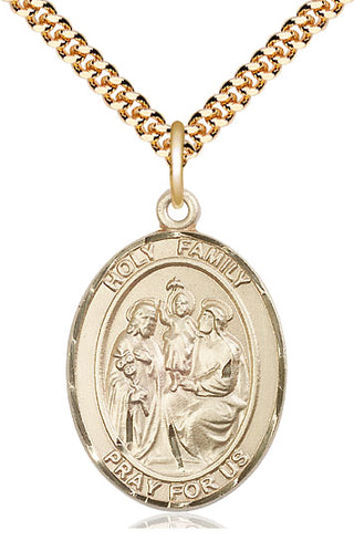 14kt Gold Filled Holy Family Medal Catholic Jewelry Engraved Catholic Saint Jewelry