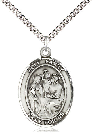 Pewter Holy Family Medal Catholic Jewelry Engraved Catholic Saint Jewelry