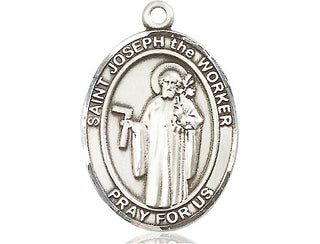 Sterling Silver Saint Joseph the Worker Medal Catholic Jewelry Engraved Catholic Saint Jewelry