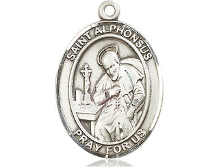 Pewter Saint Alphonsus Medal Engraved Catholic Saint Jewelry