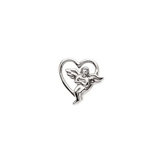 Sterling Silver Heart with Angel Lapel Pin