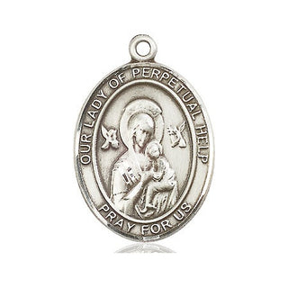 Sterling Silver Our Lady of Perpetual Help Medal Catholic Jewelry Engraved Catholic Saint Jewelry