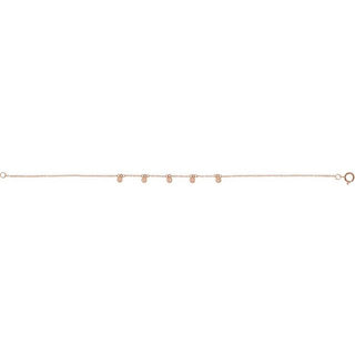 14K Rose Beaded 5-Station 7" Bracelet 