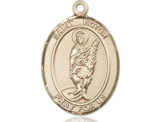 14kt Gold Filled Saint Victor of Marseilles Medal Engraved Catholic Saint Jewelry