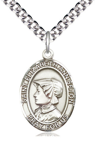 Pewter Saint Elizabeth Ann Seton Medal Catholic Jewelry Engraved Catholic Saint Jewelry