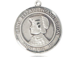 Sterling Silver Saint Elizabeth Ann Seton Medal Catholic Jewelry Engraved Catholic Saint Jewelry
