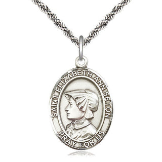 Sterling Silver Saint Elizabeth Ann Seton Medal Catholic Jewelry Engraved Catholic Saint Jewelry