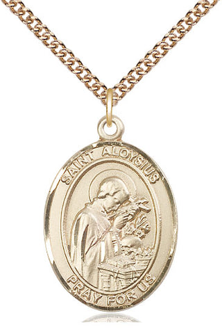 14kt Gold Filled Saint Aloysius Gonzaga Medal Catholic Jewelry Engraved Catholic Saint Jewelry