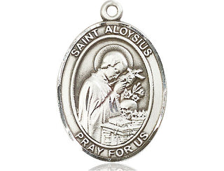 Pewter Saint Aloysius Gonzaga Medal Engraved Catholic Saint Jewelry