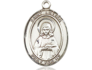Sterling Silver Saint Lillian Medal Catholic Jewelry Engraved Catholic Saint Jewelry