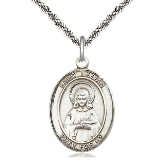 Sterling Silver Saint Lillian Medal Catholic Jewelry Engraved Catholic Saint Jewelry