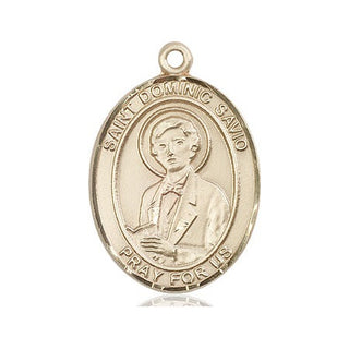 14kt Gold Filled Saint Dominic Savio Medal Engraved Catholic Saint Jewelry