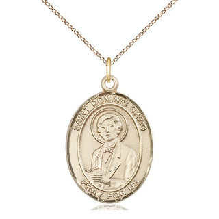 14kt Gold Filled Saint Dominic Savio Medal Catholic Jewelry Engraved Catholic Saint Jewelry